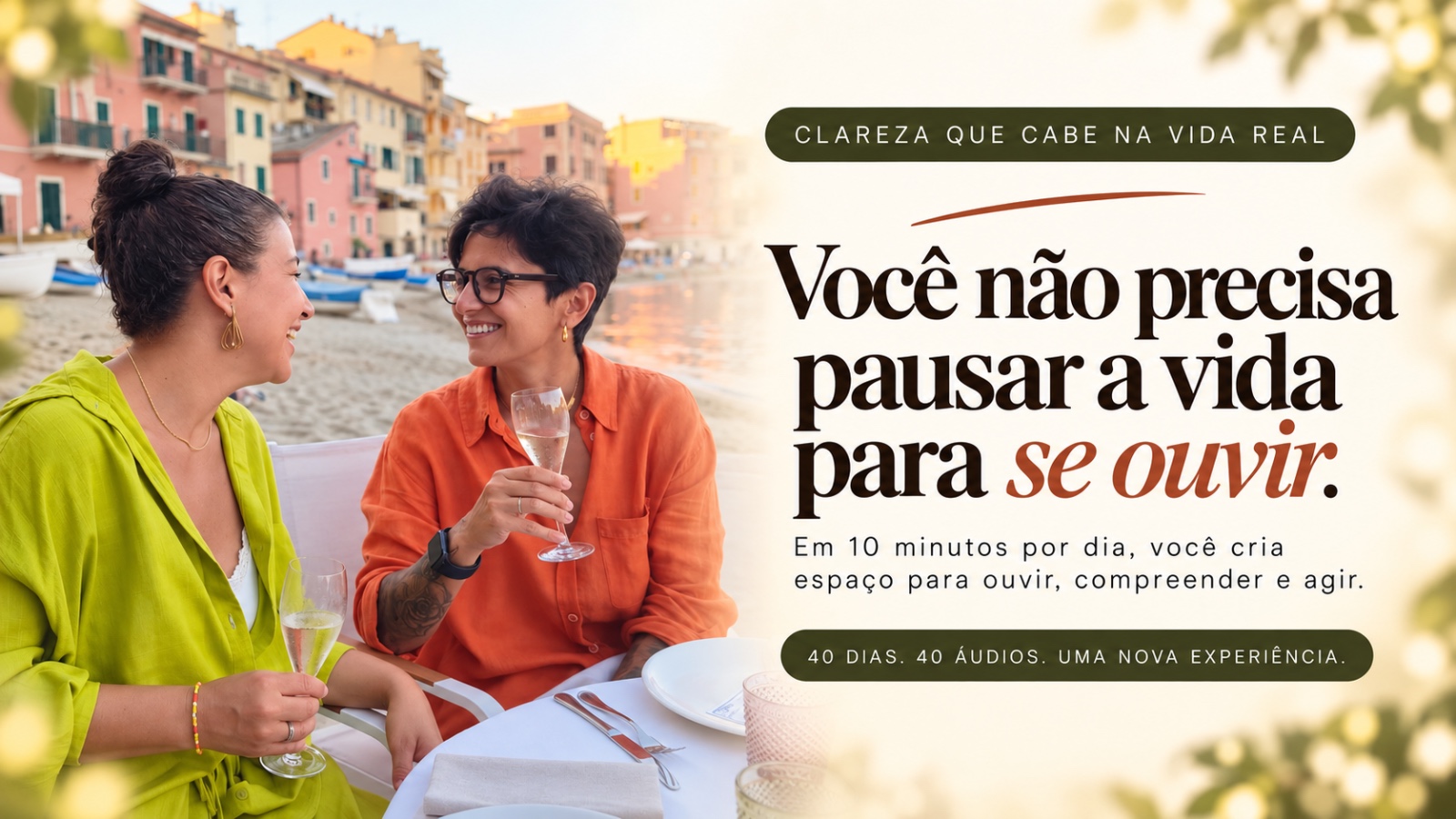Você não precisa pausar a vida para se ouvir, em 10 minutos por dia, você cria espaço para ouvir, compreender e agir